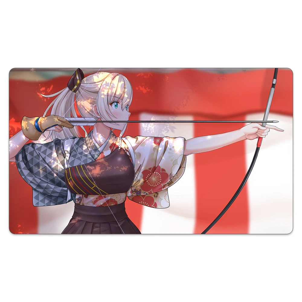 

Игровой коврик для девочек с рисунком из аниме стрельбы из лука, совместимый с игровой картой, Мягкий тканевый коврик для мыши из натурального каучука + Портативная сумка на шнурке