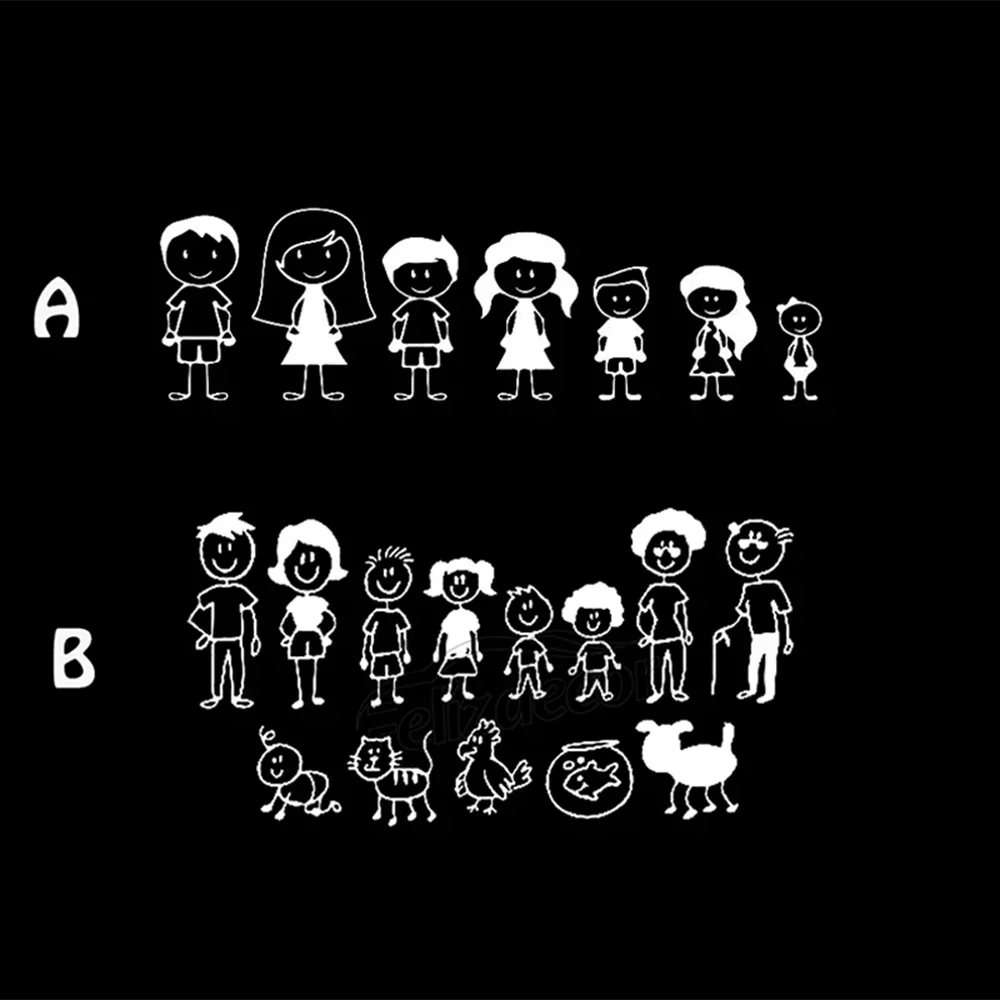 Семейный узор из ПВХ автомобильные наклейки аксессуары на мотоцикл товары милые