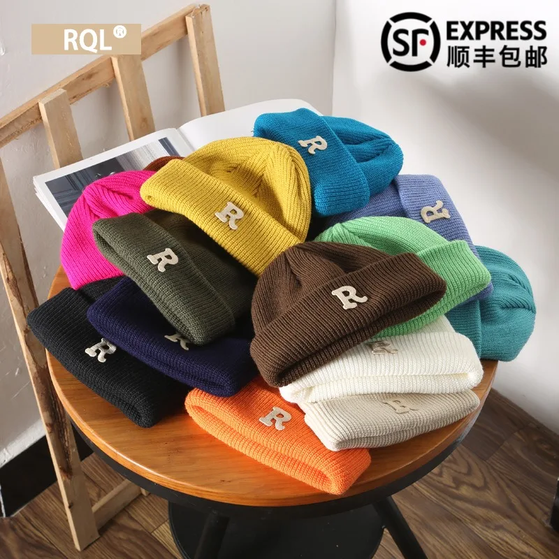 

Women's Winter Skullies Beanies Hat Men Fashion Cap Brimless Letter R Knitted Outdoor Sports Wool Hat Keep Warm Windproof 2022