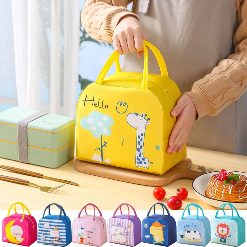 

Portable Insulated Thermal Picnic Food Lunch Bag Box Cartoon Tote Food Fresh Cooler Bags Pouch For Women Girl Kids Children Gift
