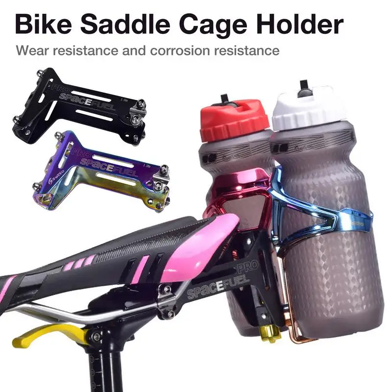 

Aluminum Alloy Bike Saddle Water Bottles Cage Holder Cycling MTB Road Bike Bottle Saddle Double Bottle Cage Adapter Seat Riding