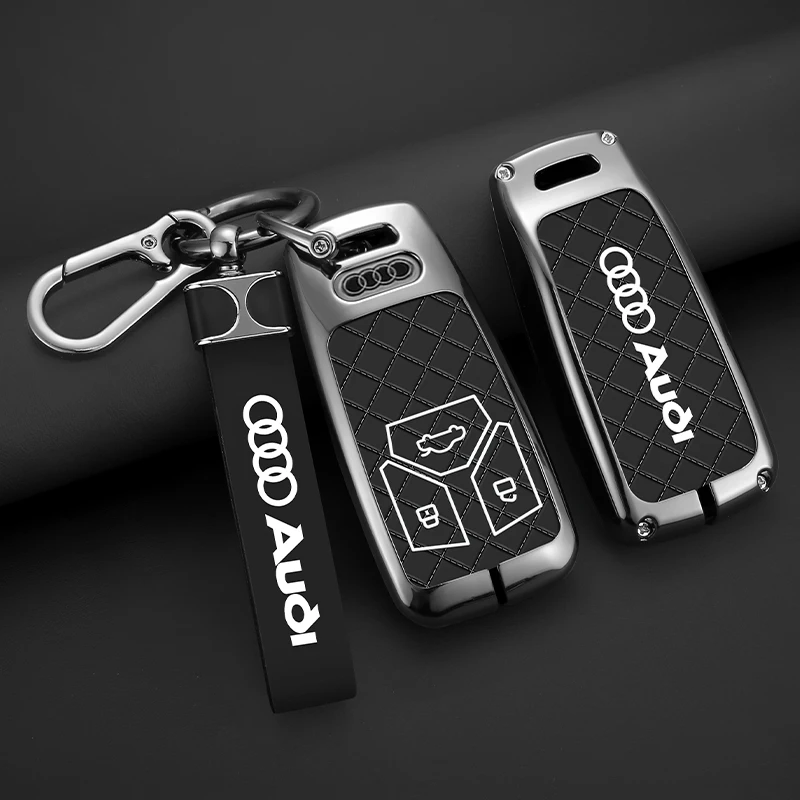 Рельефный кожаный 3D-чехол для автомобильного ключа из цинкового сплава