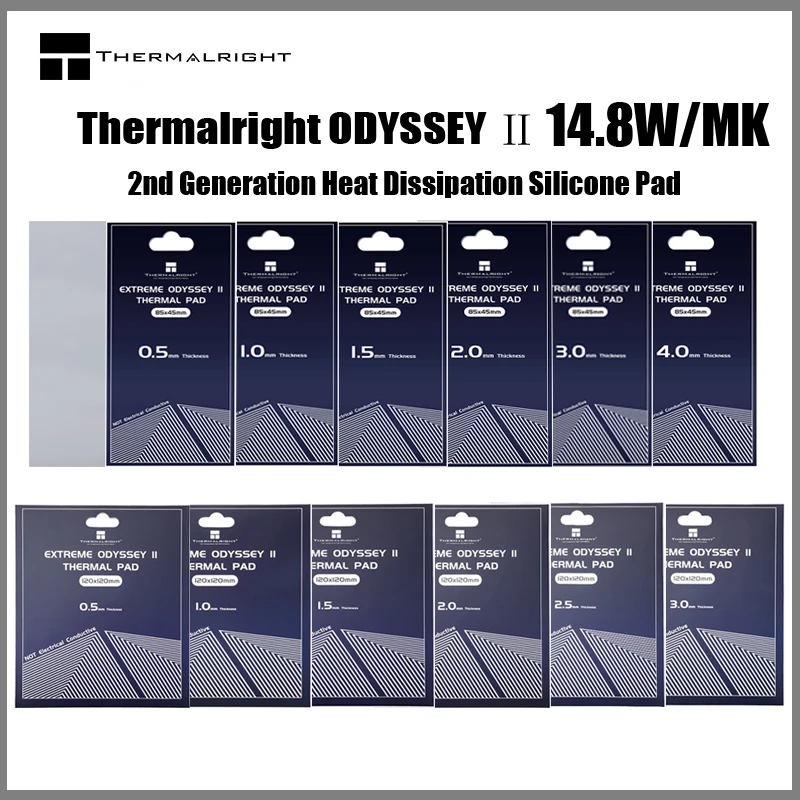 

Thermalright ODYSSEY Ⅱ 2nd Generation Heat Dissipation Silicone Pad CPU/GPU 14.8W/MK Graphics Card Motherboard Thermal Pad