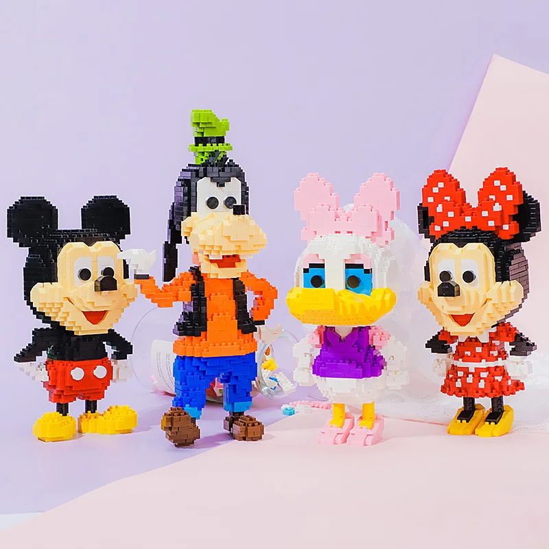 

Disney Minnie Mouse Building Blocks Daisy Duck Diy Assembled Model Goofy Figure Toy For Kids Gift Diamond Small Particle Splice