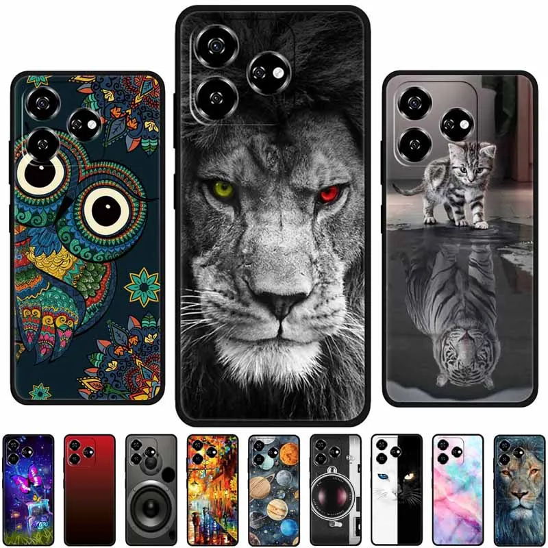 Мягкие силиконовые чехлы из ТПУ для телефона ZTE Blade V60 чехол с рисунком совы Льва