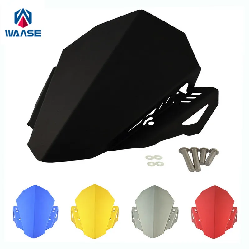 

waase For Yamaha MT-07 FZ-07 FZ07 MT07 2018 2019 2020 Aluminum Windshield Windscreen Wind Deflector