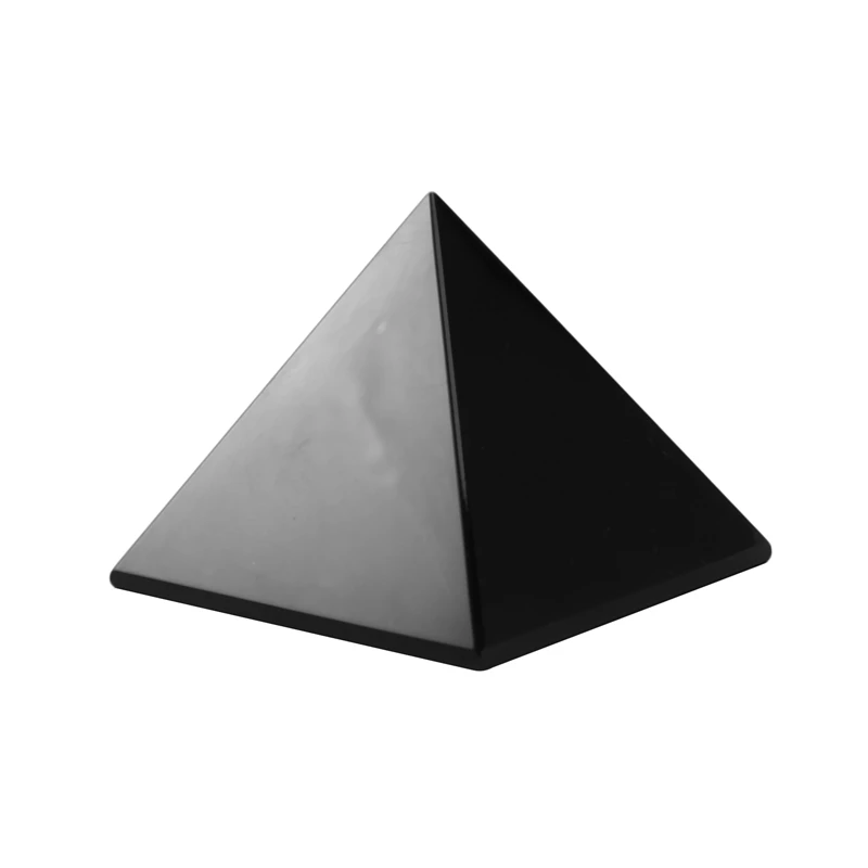 

50mm Natural Obsidian Quartz Crystals Pyramid Healing Crystal for Crafts Lustrous Surface Stones and Crystals for Decoration