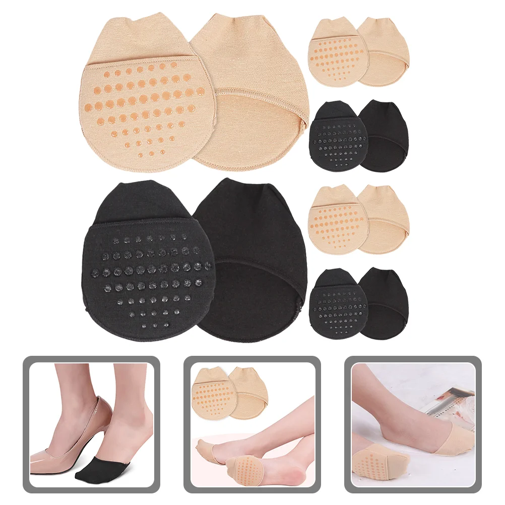 

6 Pairs Non Skid Socks Show Silicone Half Women Forefoot Invisible Palm Cotton High Heel Miss