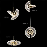 modern light luxury creative flying saucer long line chandelier nordic personality simple shape adjustable bedroom living room