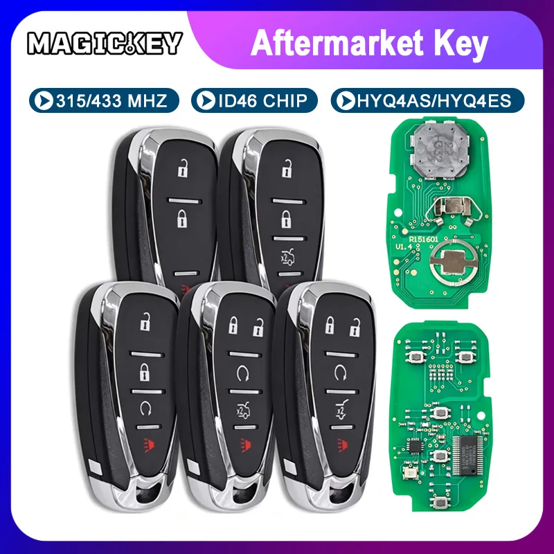 Фото Умный автомобильный ключ с чипом HYQ4AS HYQ4ES ID46 315/433 МГц для Chevrolet Malibu, Spark, Cruze, Equinox, Camaro, Sonic, Volt 2021+ №1