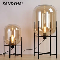 sandyha nordic table lamp glass ball luxury corners floor lamp modern living room bedroom bed office led night lighting fixtures