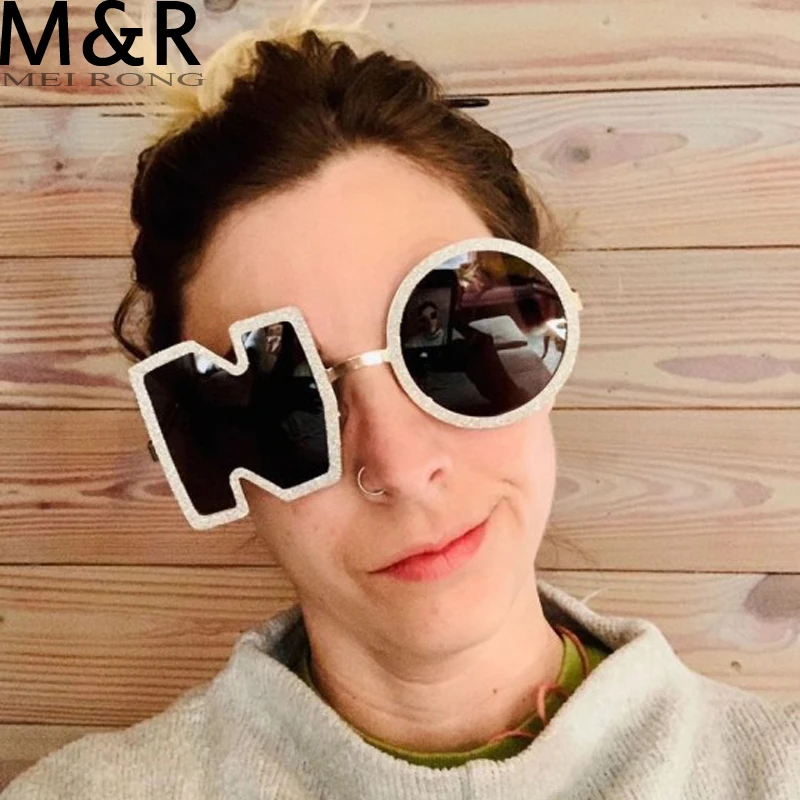 

NO Letter Sunglasses Fashion Rimless Glasses Metal Frame 2022 Luxury Brand Designer Ladies Eyewear Sparkling Diamond Sunglasses