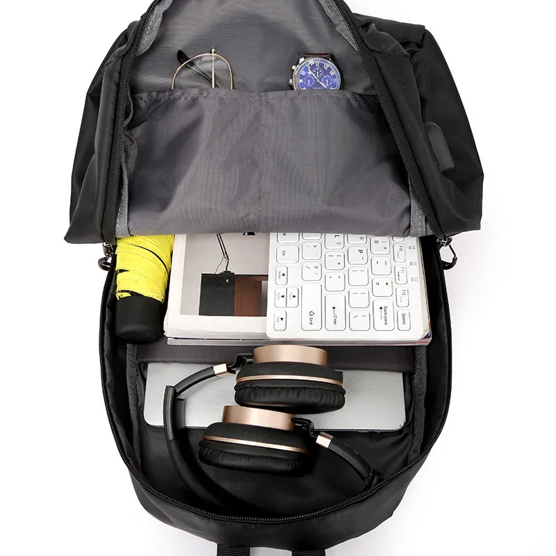 New Polyester Han Edition Campus Student Backpack Contracted Male Female Student Bag Backpack Travel Leisure Packages