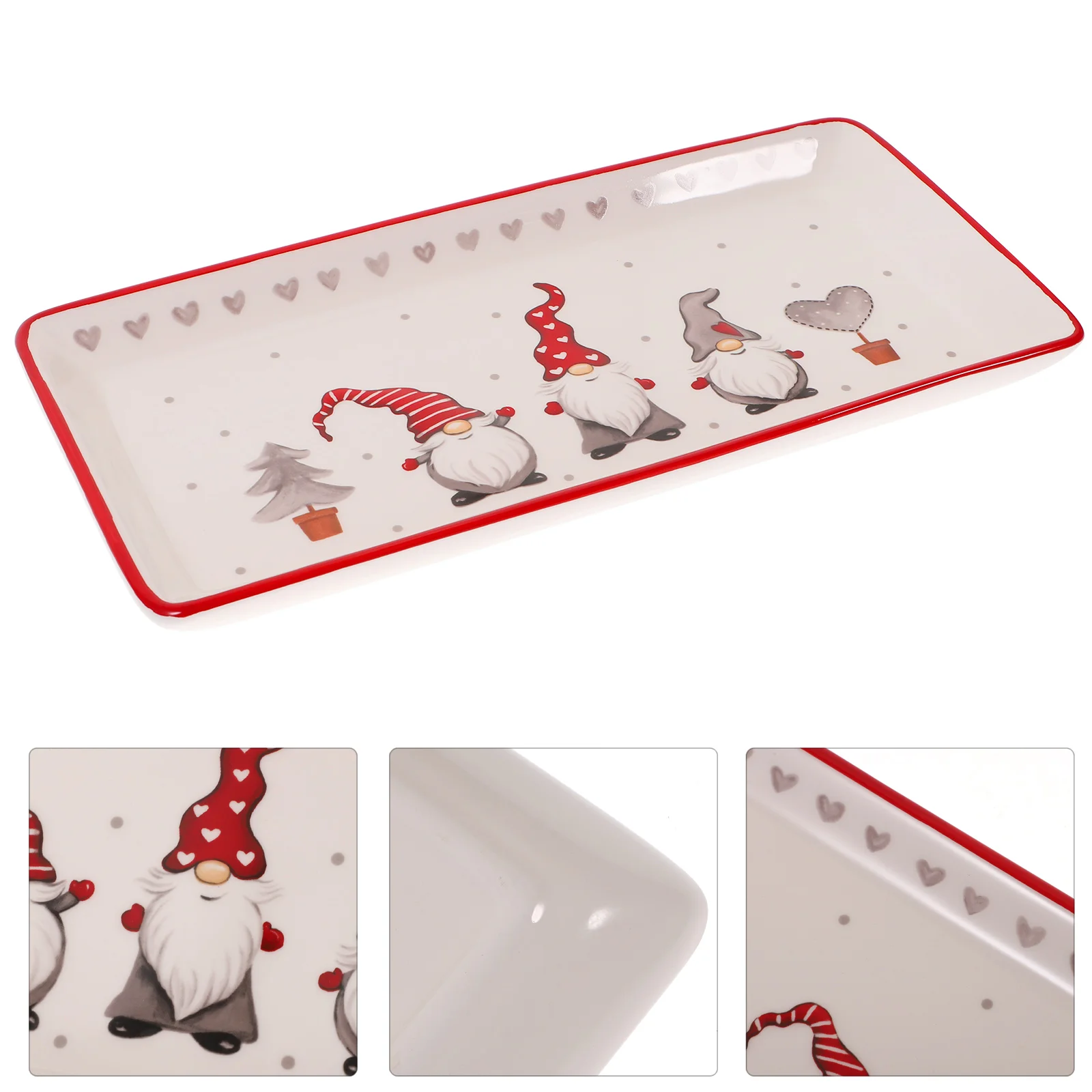 

1Pc Cake Desserts Platter Dessert Serving Plate Steak Storage Plate Party Lunch Ceramic Gnome Plate