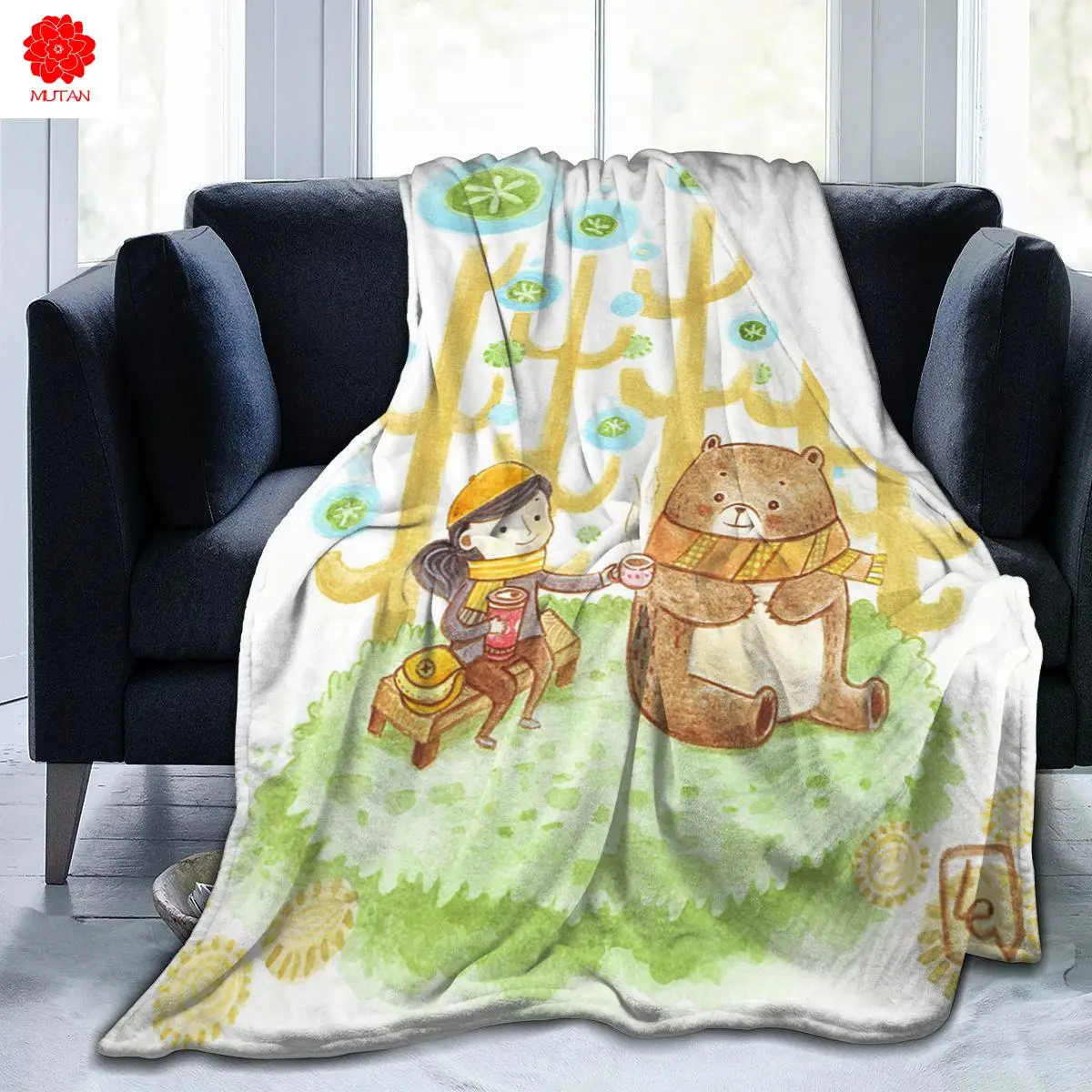 

Ultra Soft Sofa Blanket Cover Blanket Cartoon Cartoon Bedding Flannel plied Sofa Bedroom Decor for Children and Adults 440440