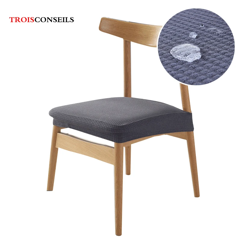 Funda elástica de LICRA impermeable para sillas de comedor, fundas de asiento simples para el hogar, 1/4/6 piezas