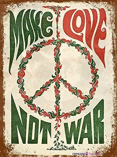 Металлический жестяной ретро знак Make Love Not War Peace наружный гараж Уличный настенный
