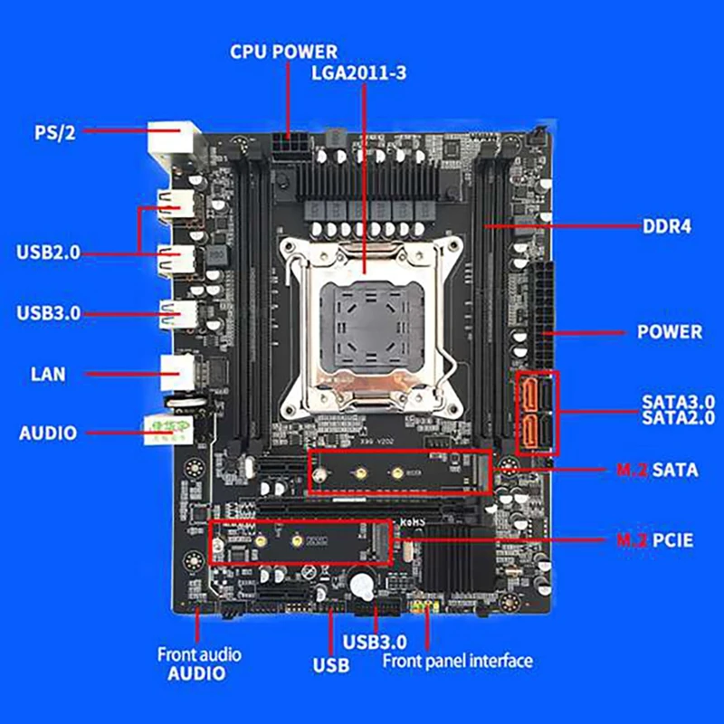 NEW-X99 набор материнской платы с процессором E5 2650 LGA2011-3 Pin 4XDDR4 REG ECC память USB3.0 M.2 NVME