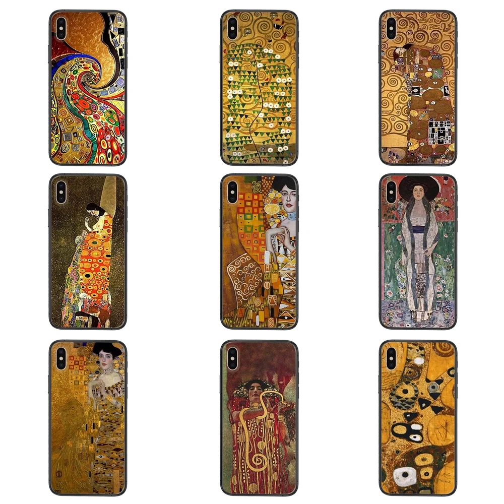 Прочные черные роскошные Hoesjes от Gustav Klimt для Xiaomi Redmi K40 K30 K30S K20 Gaming 9 9C 8 8A 7 7A 6 6A 5 4X 4A Nfc Plus Pro