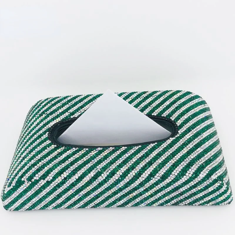 

Luxury Rhinestone Tissue Box Holder Car Storage Towel Cover Home Furnishing Living Room Creative Decoration Box Tissue Cover