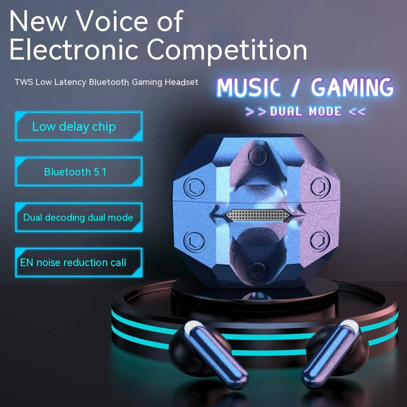 

Gaming Wireless Bluetooth Earphone Low Latency Game Music Dual Mode Earbuds HIFI Stereo Headphones ENC Noise Reduction Headset
