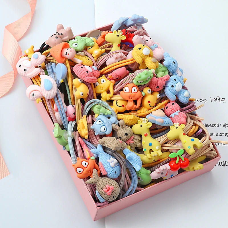 

5Pcs/Set Cute Animal Hair Ring Cat Dog Rabbit Hair Bands Headwear Girl Rubber Band Elastic Hair Bands Children Hair Accessories