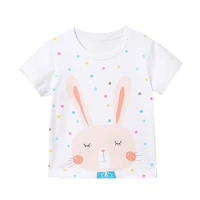 t shirt girl summer tees white rabbit short sleeve breathable soft casual tops clothing for kids toddlers baby