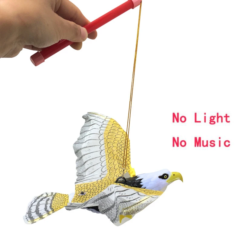 

Bird Repeller Hanging Eagle With Light And Sound Bird Scareer Garden Decoration AA Battery Portable Flying Bird Hanging Eagle