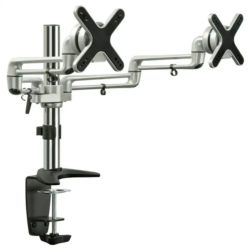 

Motion Dual Monitor Mount | Adjustable and Comfortable Double Monitor Desk Stand | Fits 13-27 Inch Screens Tv stand for inch tv