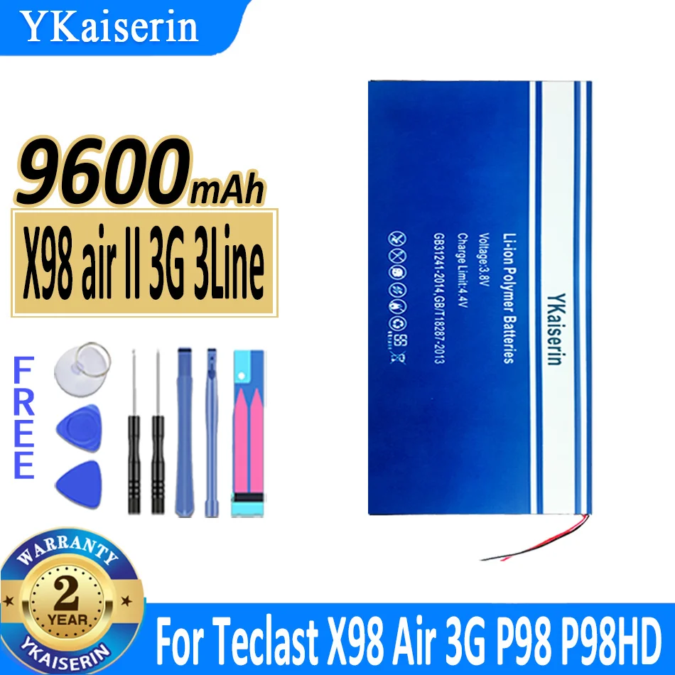 

9600mAh/12000mAh YKaiserin Battery X98 PLUS 2 for Teclast X98 Air 3G P98 P98HD X 98 Plus2 C2D7 Tablet PC 3 Lines Bateria