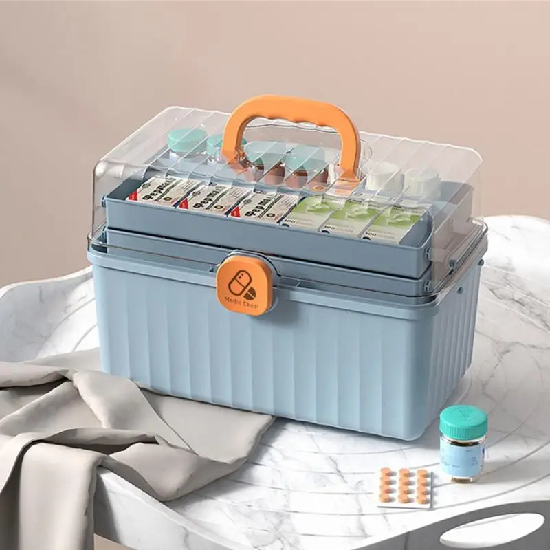 

Layers Medicine Box Large First Aid Kit Storage Box Portable Medicine Chest Pill Family Emergency Container Organizer Storage