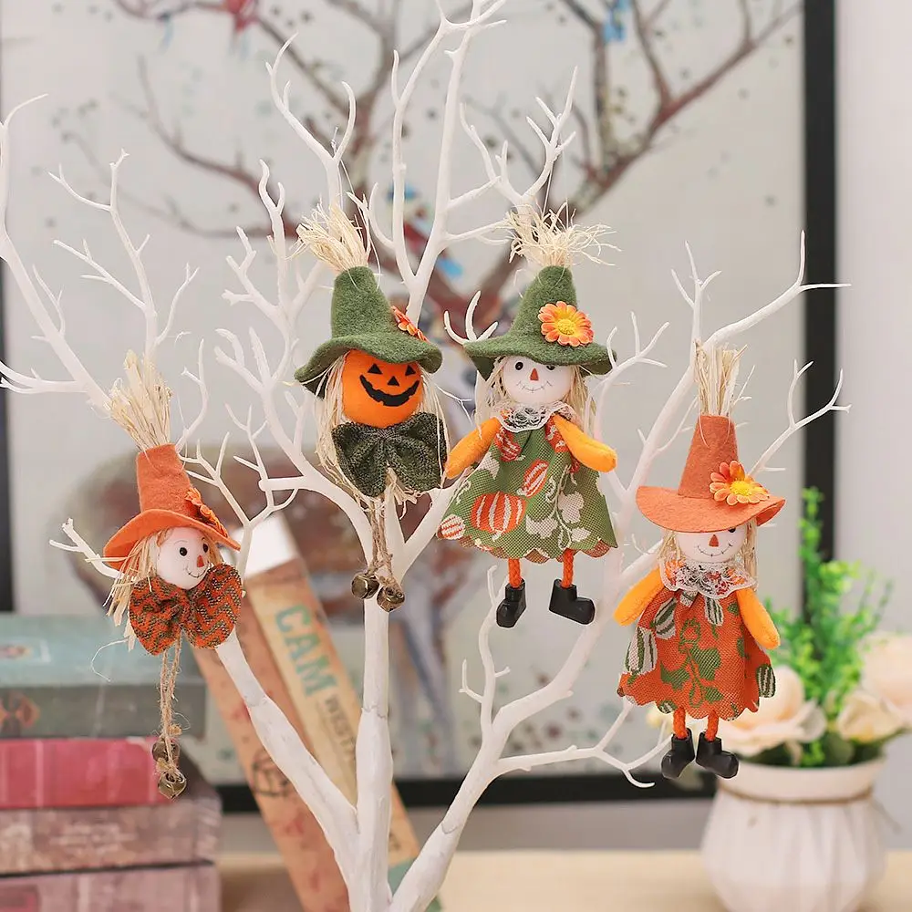 

2PCS Gift Party Supplies Xmas Tree Ornament Thanksgiving Day Scarecrow Doll Lovely Girl Pumpkin Ghost Hanging Pendants