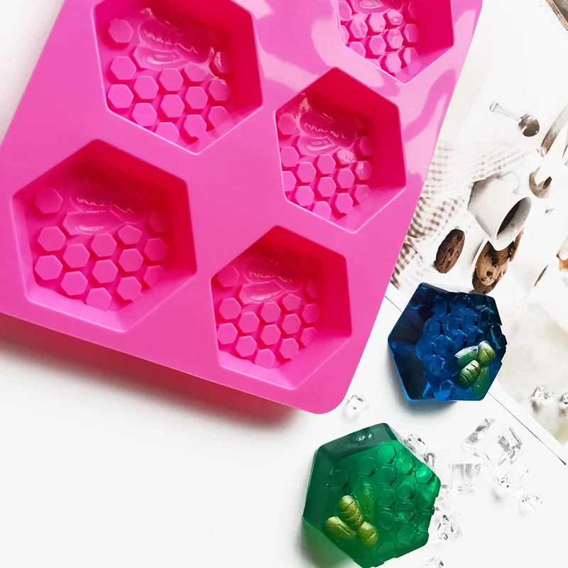 Квадратная силиконовая форма для мыла в виде пчелы и сот набор рукоделия сделай