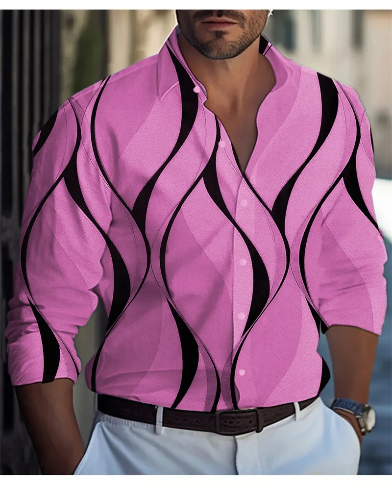 Мужские рубашки из микрофибры и вискозы в полоску