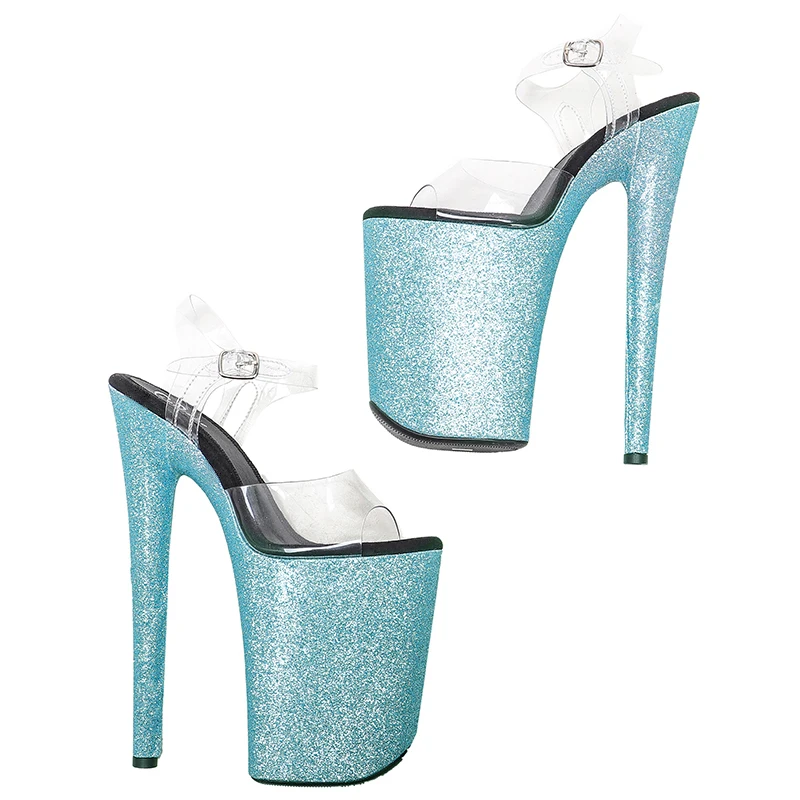 Leecabe 23CM/9inches PVC upper  Platform Sexy  High Heels Sandals Pole Dance shoes