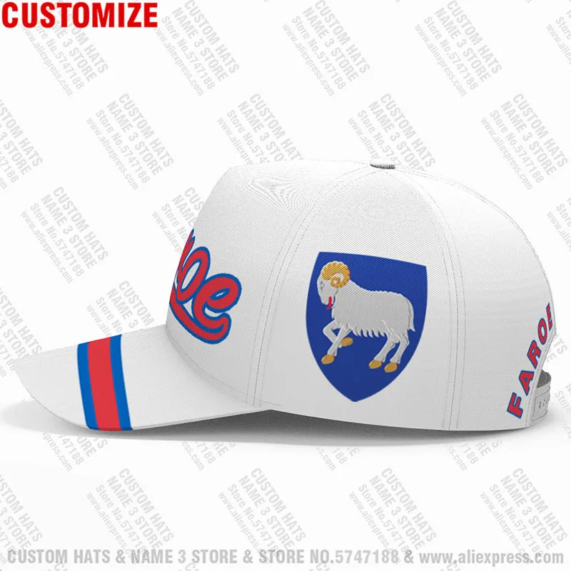 Faroe Islands Faro Baseball Caps 3d Custom Name Team Logo Fr Fishing Hats Fro Country Travel Danish Nation Denmark Flag Headgear |