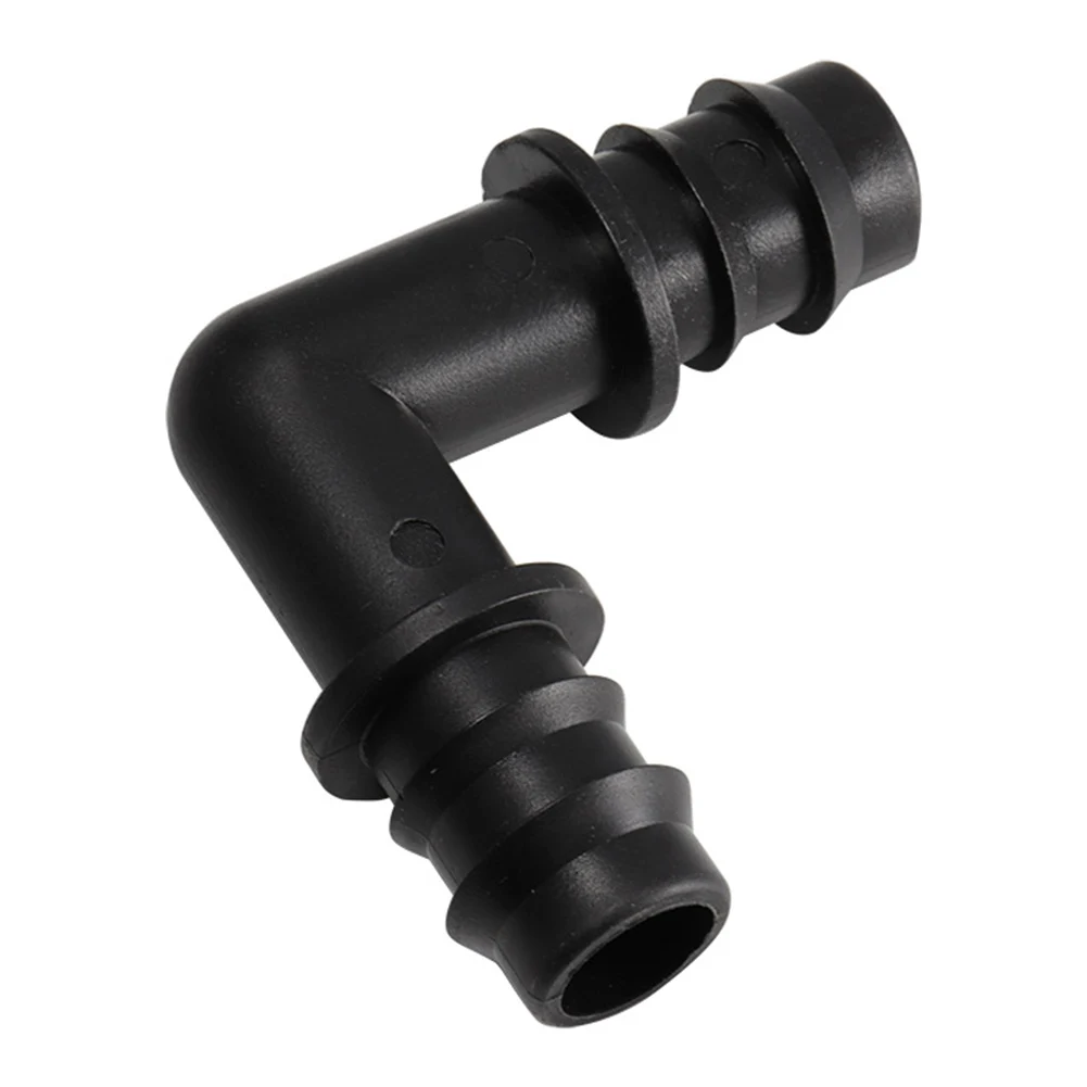 

90° Angle Barbed Connectors 20Pcs Black For 1/2\" Bead Hose Drip Hose For Greenhouses Fruit Trees Garden Irrigation System