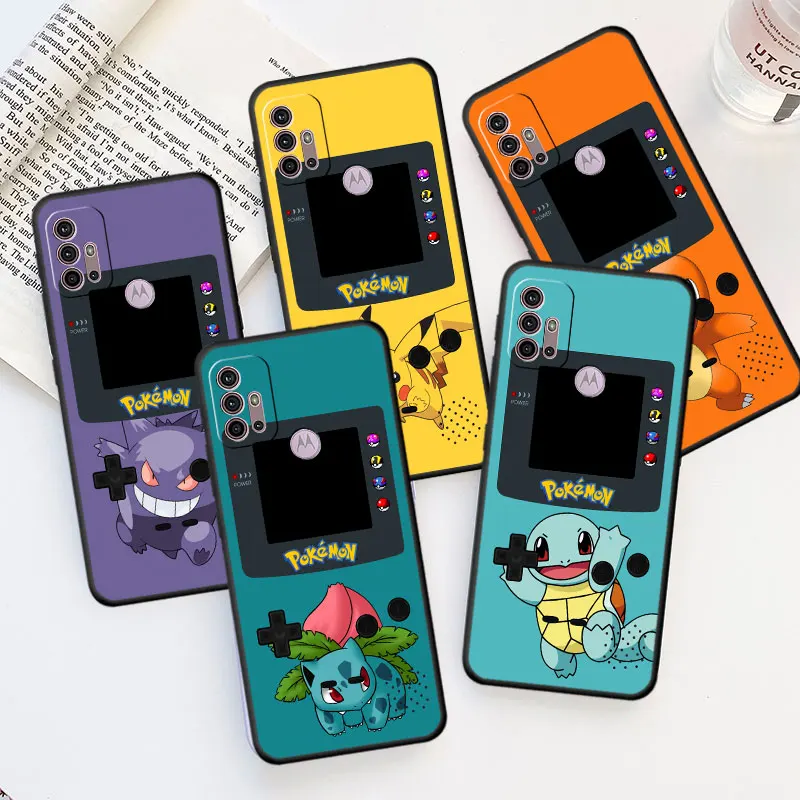 

Phone Case for Motorola Moto G30 G60 G50 G22 G9 G8 Power Lite One Fusion Plus G200 Edge 20 30 Funda Cover Pokemon Gengar Pikachu