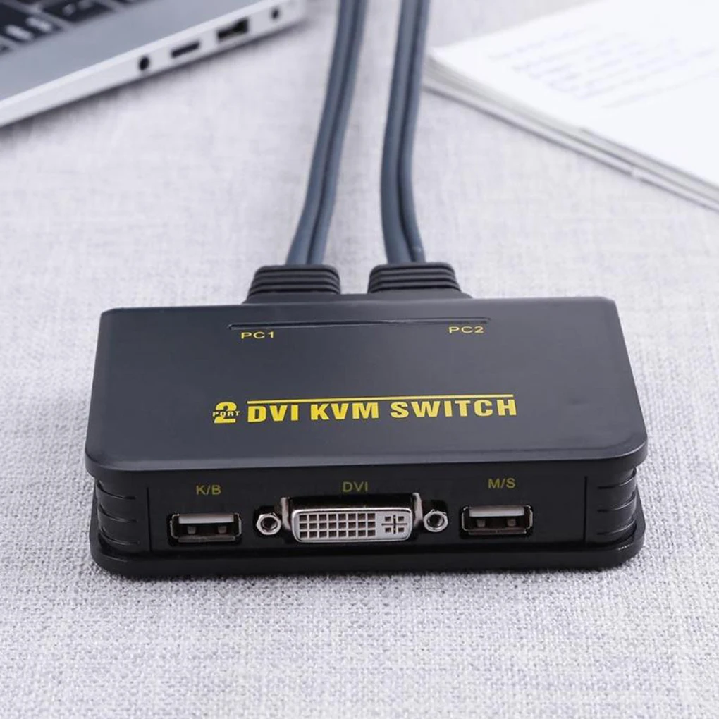 2 порта USB2 0 DVI KVM переключатель коробка 2 в 1 для аудио и видео детской мыши HD монитор KVM переключатель
