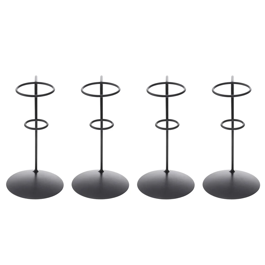 

4 Pcs Iron Ice Cream Stand Cake Decorating Food Cone Display French Fries Rack Hand Roll Stand Wrought Iron Snow Cones Rack