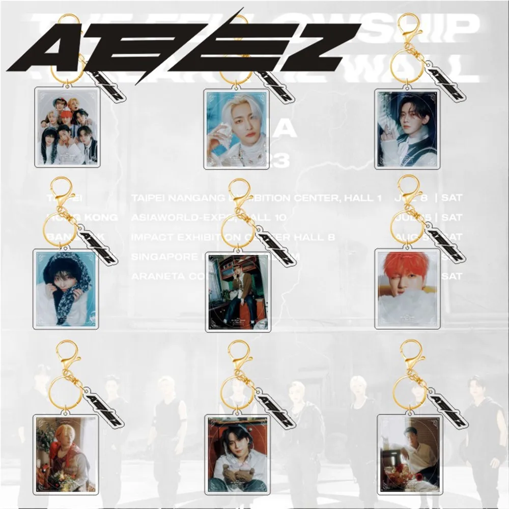 Новые брелоки Kpop ATEEZ, брелок с подвеской в виде лица, аксессуары для сумок Hongjoong Seonghwa Yunho Yeosang San Mingi Wooyoung Jongho