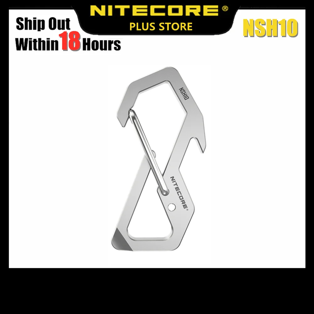 

NITECORE NSH10 Multiuse Titanium Snap Hook Anti-corrosion Ultra Lightweight Hanging Tool 45 degress Elastic Spring Gate