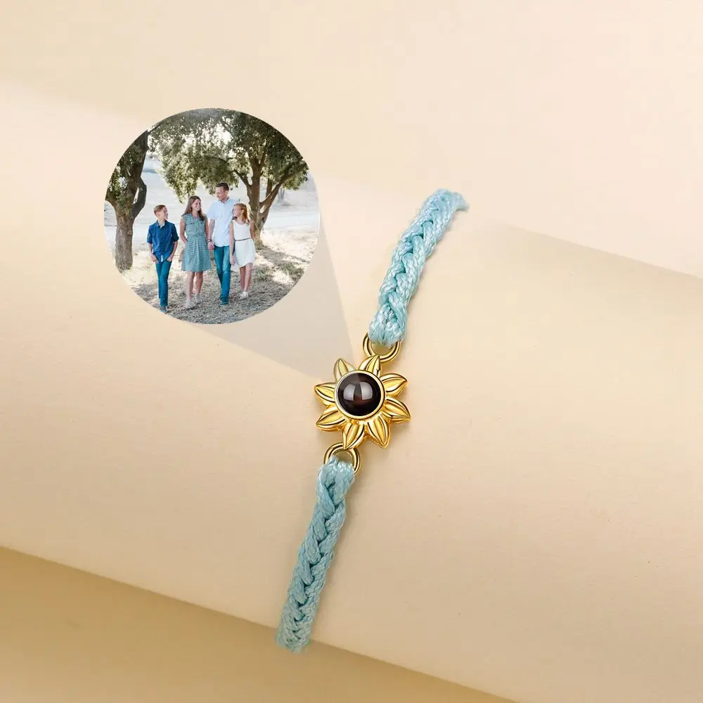 2023 New Personalized Photo Projection Bracelet Custom Photo Bracelets for Women Couple Rainbow Color Jewelry Mother's Day Gift