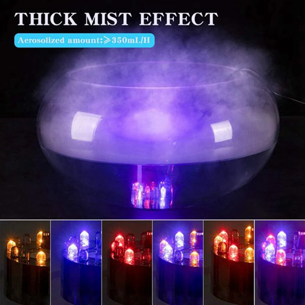 Mini Humidifier Mist Maker Fogger Water Fountain Pond Atomizer Fog with 12 Lights Landscape Decoration EU Plug | Бытовая техника
