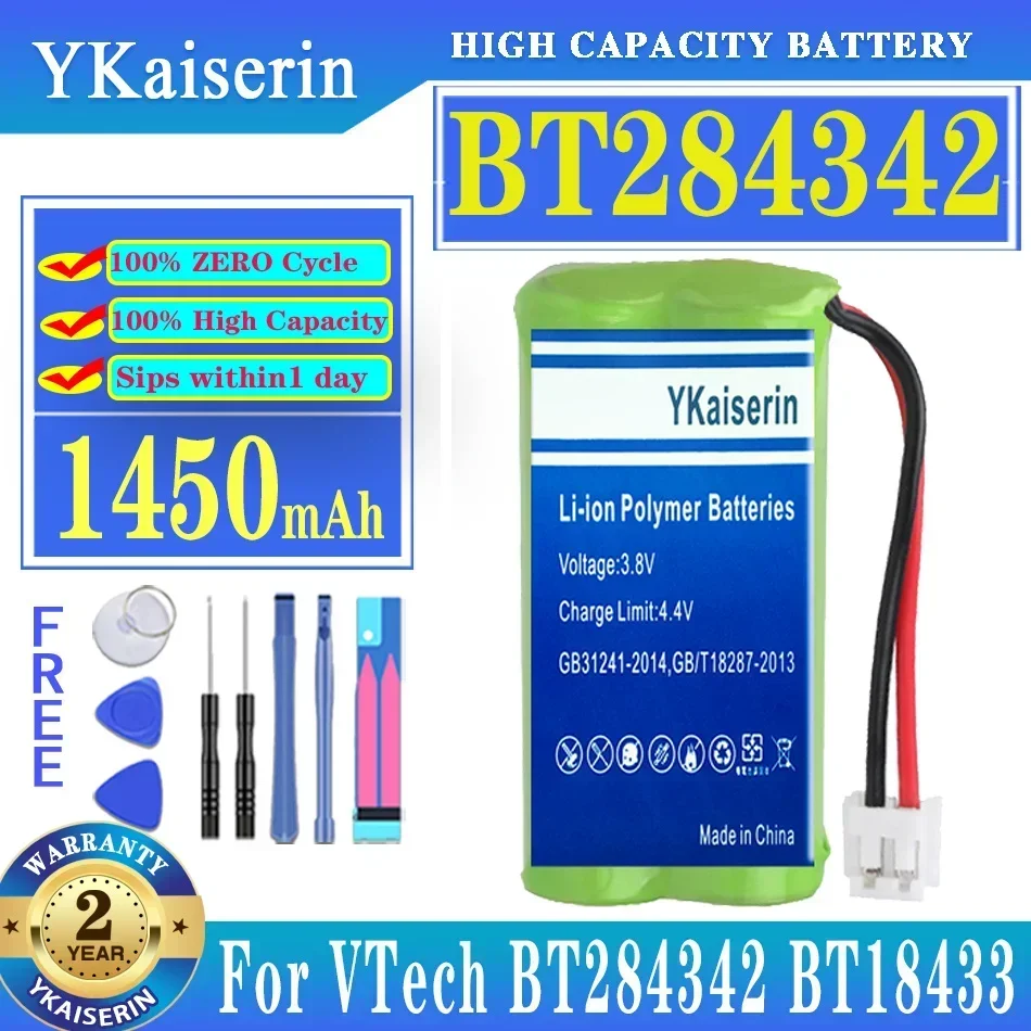 Аккумулятор емкостью 1450 мАч для VTech BT 284342 BT18433 BT28433 CS6209 CS6219 CS6229 BT8001 BT8300