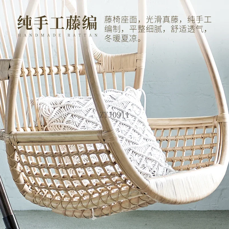 1 скандинавская подвесная корзина из ротанга стул домашнее кресло-качалка для
