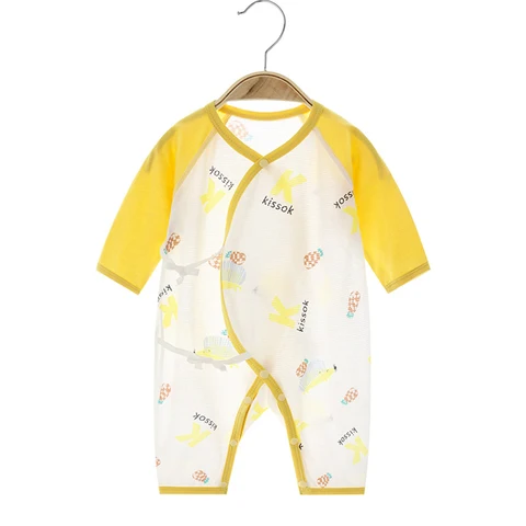 Детский комбинезон с длинным рукавом, милая Одежда для новорожденных, домашняя одежда для детей, летняя одежда для мальчиков и девочек