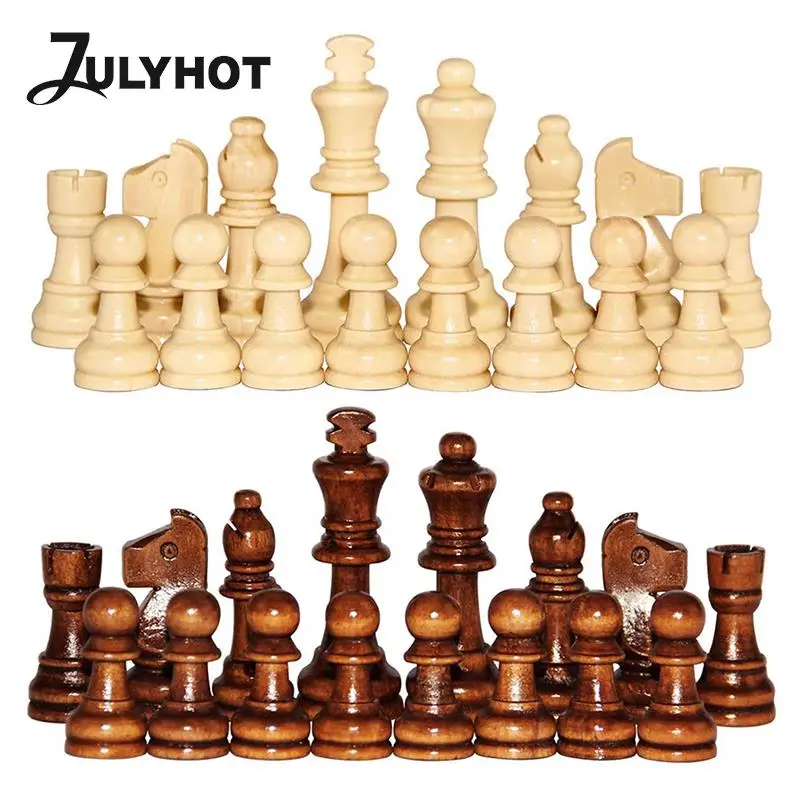 

32pcs Wooden Chess Pieces Complete Chessmen International Word Chess Set Chess Piece Entertainment Accessories