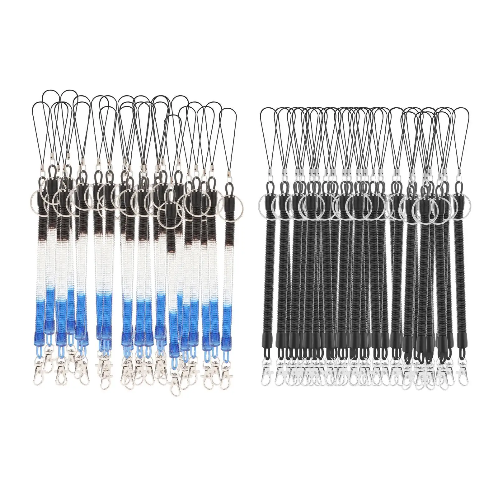 

50 эластичных спиральных брелоков, пружинный держатель для ключей для мобильного телефона, рюкзака, школы