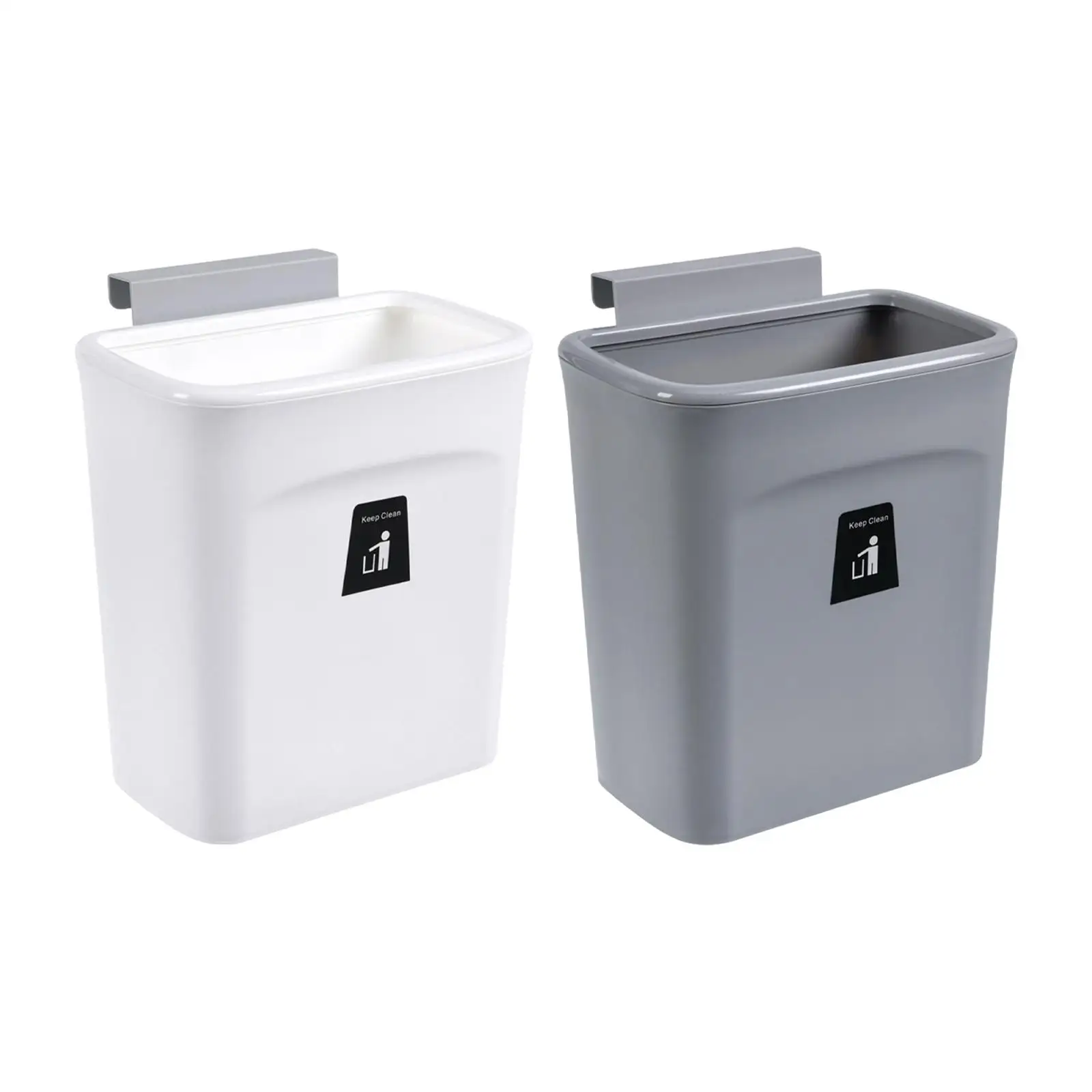 

Wall Mounted Counter Waste Compost Bin with Lid Kitchen Cabinet Door Cupboard Hanging Trash Can 9L for Bathroom Restroom Laundry